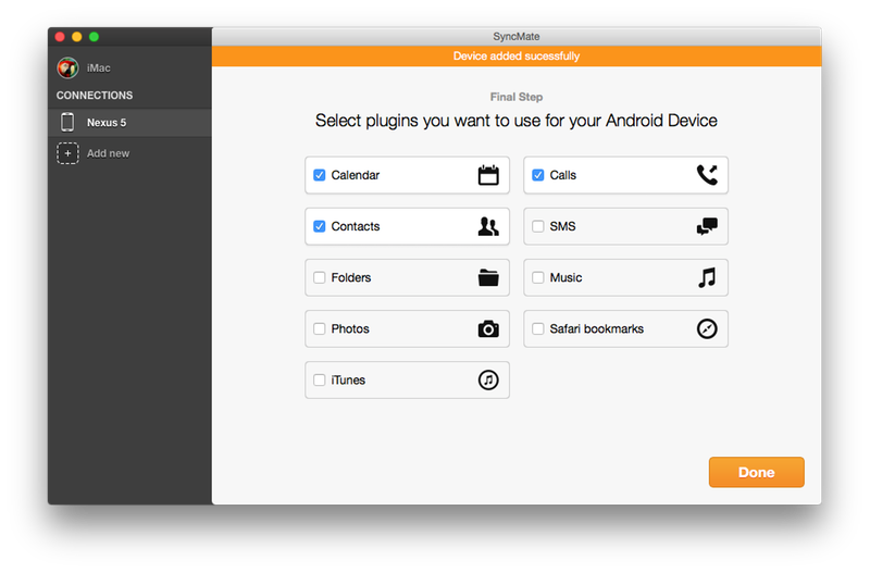 Sync App Android Mac